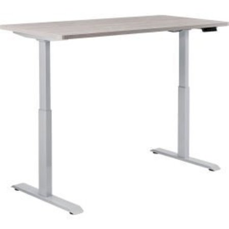 GLOBAL EQUIPMENT Interion    Electric Height Adjustable Desk, 60"W x 30"D, Gray W/ Gray Base 695780GYGY